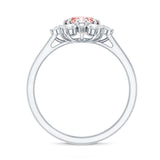 IGI Certified 1 CT Lab Grown Pink and White Diamond Halo Engagement Ring