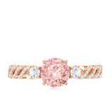 Lab Grown Fancy Pink Diamond Engagement Ring with IGI Certificate