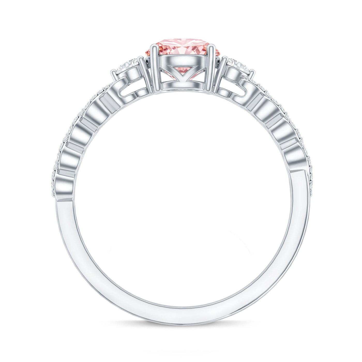 Lab Grown Fancy Pink Diamond Engagement Ring with IGI Certificate