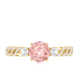 Lab Grown Fancy Pink Diamond Engagement Ring with IGI Certificate