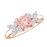 IGI Certified Lab Grown Pink White Diamond Flower Engagement Ring