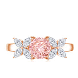 IGI Certified Lab Grown Pink White Diamond Flower Engagement Ring