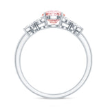 IGI Certified Lab Grown Pink White Diamond Flower Engagement Ring