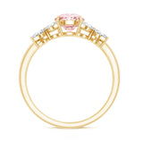 IGI Certified Lab Grown Pink White Diamond Flower Engagement Ring