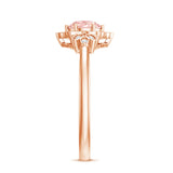 Pink and White Lab Grown Diamond Designer Engagement Ring with IGI Certificate