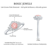 Pink and White Lab Grown Diamond Designer Engagement Ring with IGI Certificate