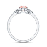 Pink and White Lab Grown Diamond Designer Engagement Ring with IGI Certificate