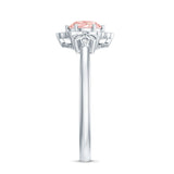 Pink and White Lab Grown Diamond Designer Engagement Ring with IGI Certificate