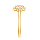 Pink and White Lab Grown Diamond Designer Engagement Ring with IGI Certificate