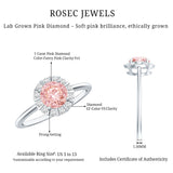Fancy Intense Pink Lab Grown Diamond Halo Engagement Ring with IGI Certificate