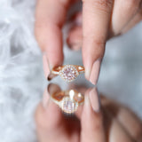 IGI Certified Lab Grown Pink Diamond Halo Engagement Ring for Women