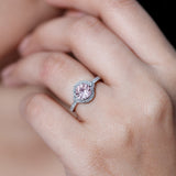 IGI Certified Lab Grown Pink Diamond Halo Engagement Ring for Women