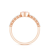 IGI Certified 1 CT Lab Grown Pink Diamond Heart Engagement Ring with Side Stones
