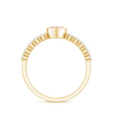 IGI Certified 1 CT Lab Grown Pink Diamond Heart Engagement Ring with Side Stones