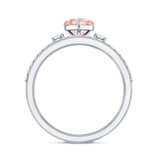 IGI Certified Lab Grown Pink Heart Engagement Ring With Diamond Wedding Band