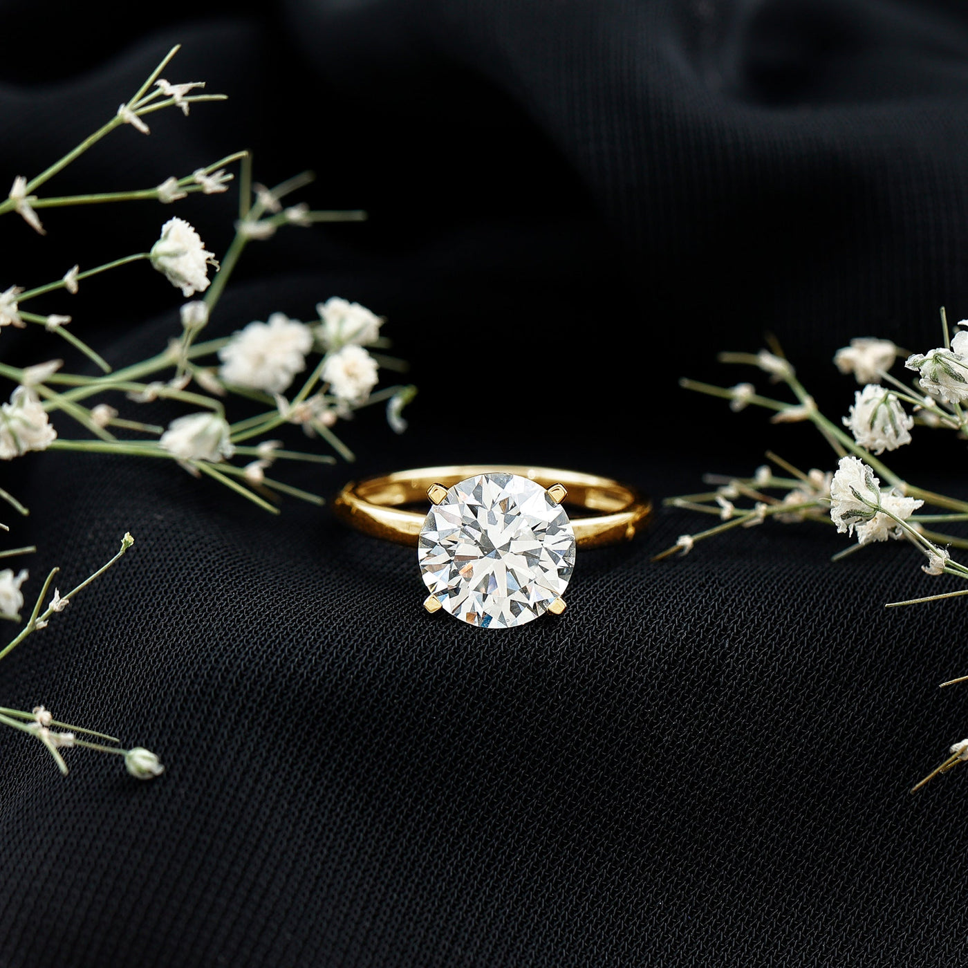 IGI Certified 3 CT Round Lab Grown Diamond Solitaire Engagement Ring