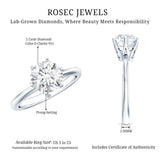IGI Certified Lab Grown Diamond 2 CT Engagement Ring for Women