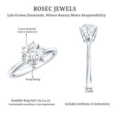3 Carat IGI Certified Lab Grown Diamond Round Engagement Ring