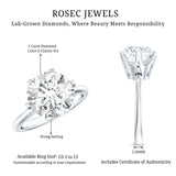 IGI Certified 5 Carat Lab Grown Diamond Solitaire Engagement Ring