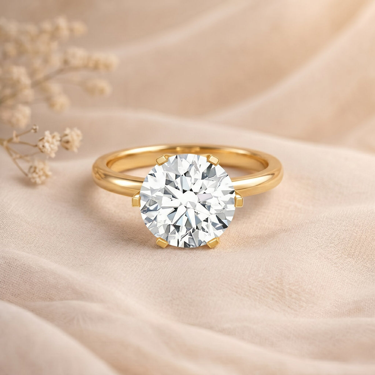 IGI Certified 5 Carat Lab Grown Diamond Solitaire Engagement Ring