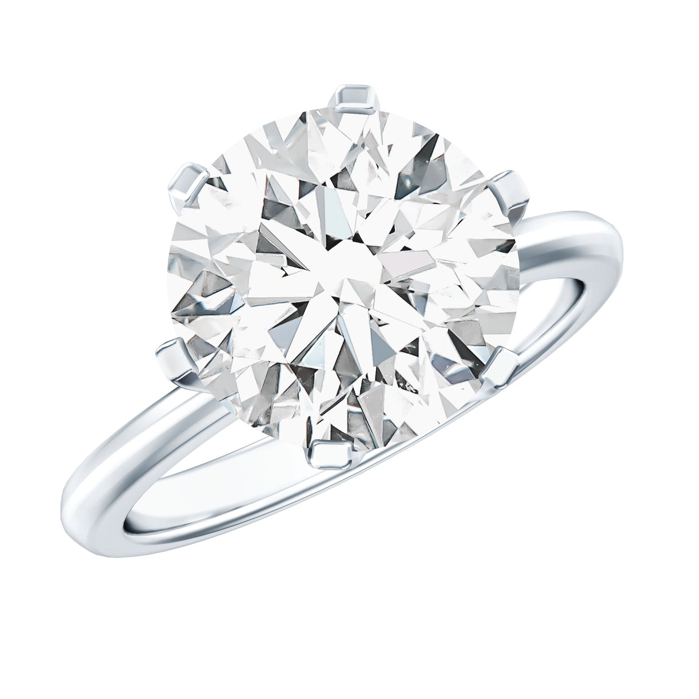 4 Carat Lab Created Diamond Solitaire Engagement Ring with IGI Certificate