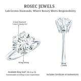 4 Carat Lab Created Diamond Solitaire Engagement Ring with IGI Certificate
