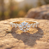 IGI Certified Round Lab Grown Diamond Side Stone Engagement Ring