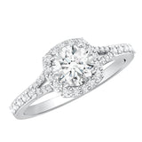 IGI Certified 1 Carat Lab Grown Diamond Halo Engagement Ring for Women