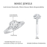 IGI Certified 1 Carat Lab Grown Diamond Halo Engagement Ring for Women