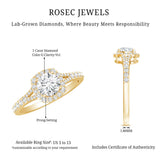 IGI Certified 1 Carat Lab Grown Diamond Halo Engagement Ring for Women
