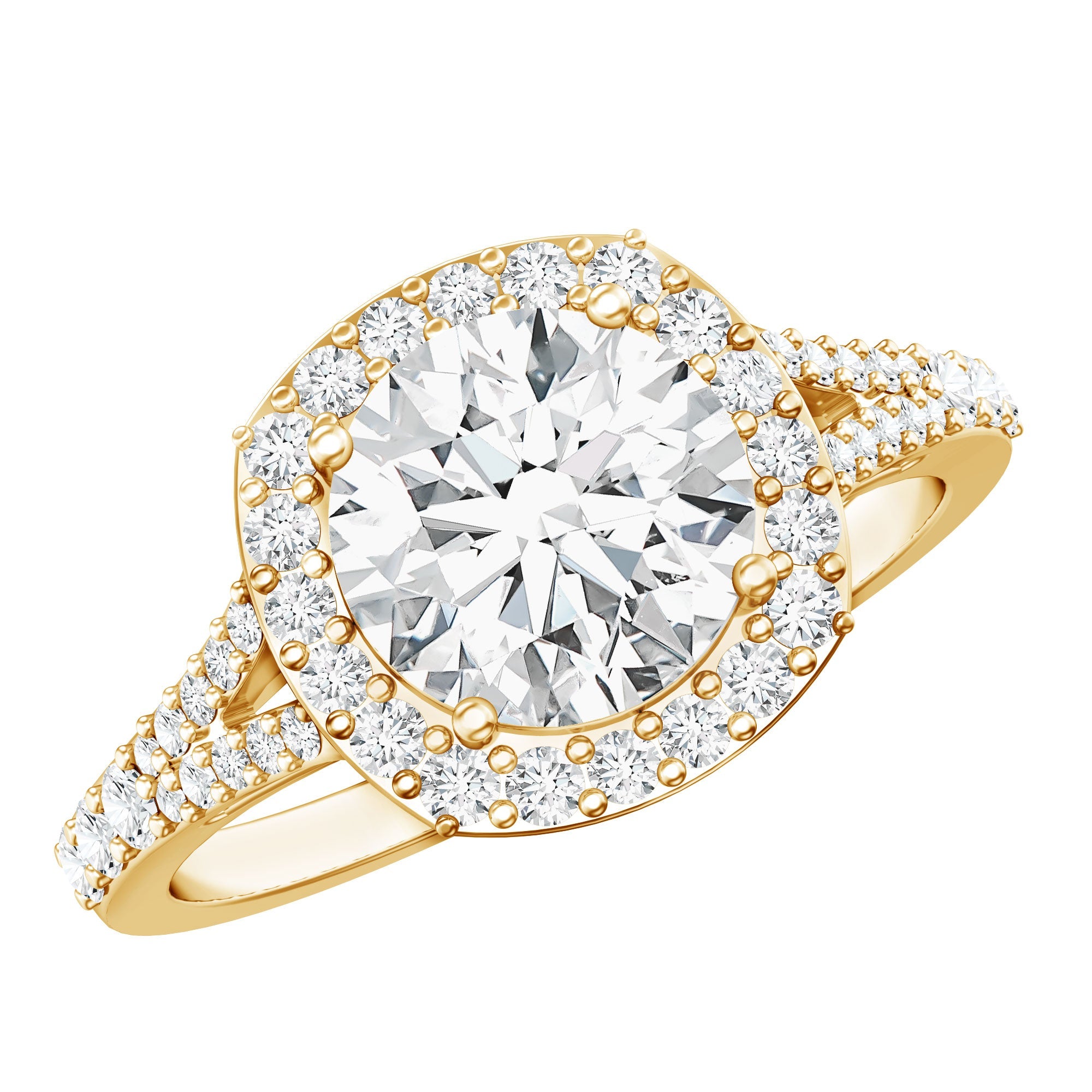IGI Certified 2 Carat Round Lab Grown Diamond Statement Engagement Ring