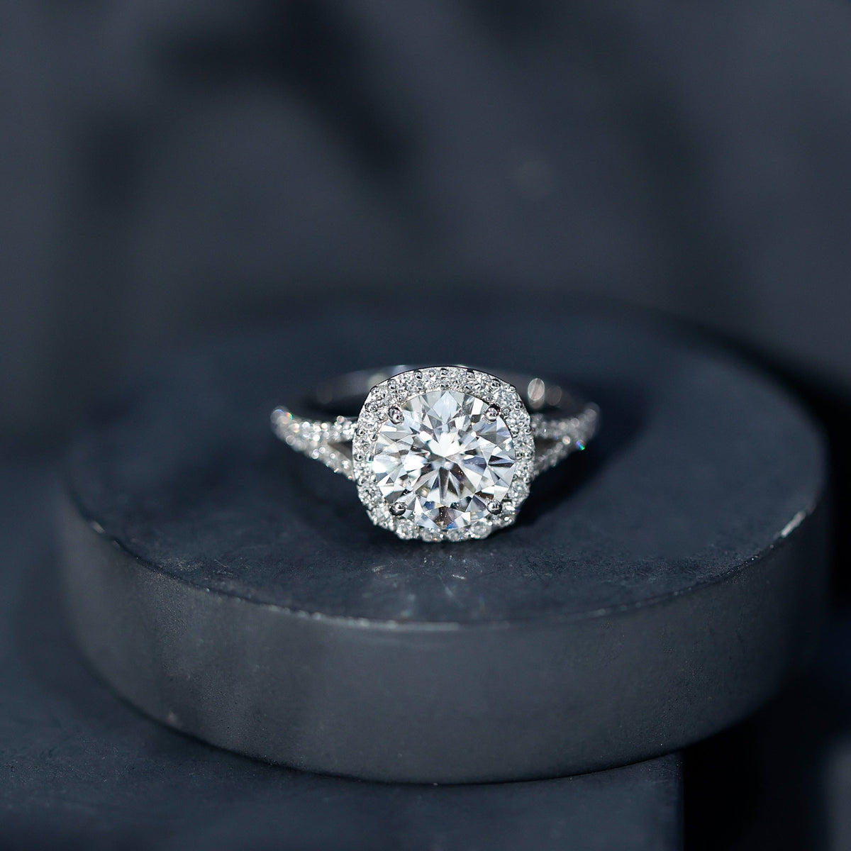 3 Carat Lab Grown Diamond Split Shank Engagement Ring with IGI Certificate