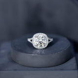 IGI Certified Lab Grown Diamond Statement Engagement Ring with Split Shank