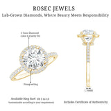2 Carat Lab Grown Diamond Halo Engagement Ring with IGI Certificate