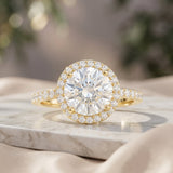 2 Carat Lab Grown Diamond Halo Engagement Ring with IGI Certificate