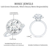 5 Carat Round Lab Grown Diamond Engagement Ring with IGI Certified