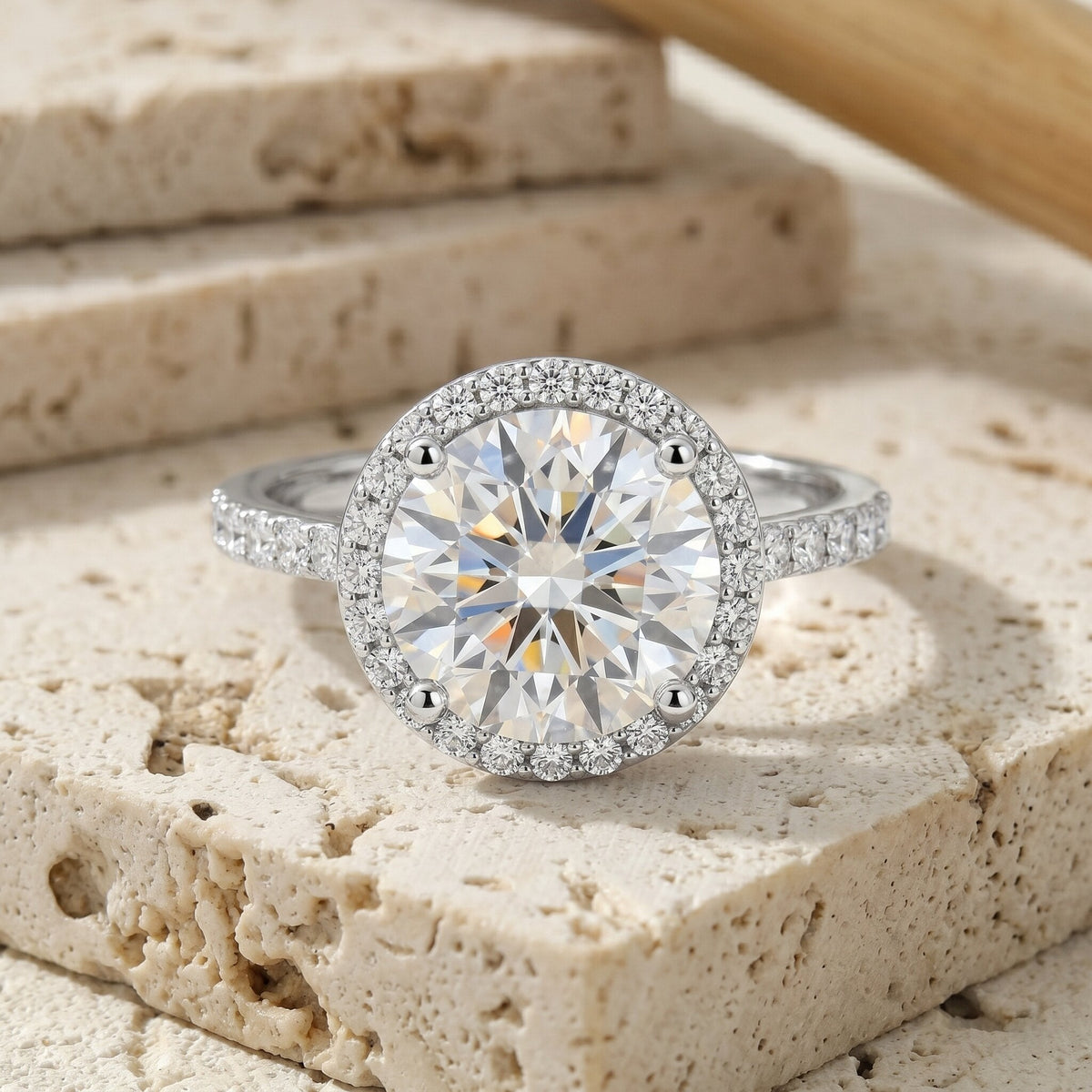 5 Carat Round Lab Grown Diamond Engagement Ring with IGI Certified
