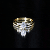 2 Carat Oval Shape Lab Diamond Bridal Ring Set with IGI Certificate