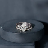 2 Carat Oval Shape Lab Diamond Bridal Ring Set with IGI Certificate