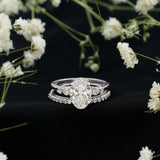 2 Carat Oval Shape Lab Diamond Bridal Ring Set with IGI Certificate