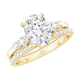 2 Carat Oval Shape Lab Diamond Bridal Ring Set with IGI Certificate