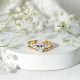 2 Carat Oval Shape Lab Diamond Bridal Ring Set with IGI Certificate