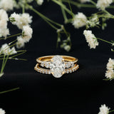 2 Carat Oval Shape Lab Diamond Bridal Ring Set with IGI Certificate