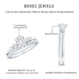 IGI Certified 1 Carat Lab Grown Diamond Engagement Ring with Wedding Band