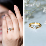 IGI Certified 1 Carat Lab Grown Diamond Engagement Ring with Wedding Band