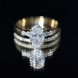 IGI Certified 3 Carat Oval Lab Grown Diamond Marriage Ring Set for Women