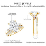 IGI Certified 3 Carat Oval Lab Grown Diamond Marriage Ring Set for Women