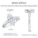 2 Carat Marquise Cut Lab Grown Diamond Crossover Engagement Ring with IGI Certificate