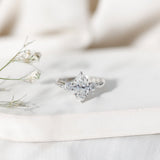 2 Carat Marquise Cut Lab Grown Diamond Crossover Engagement Ring with IGI Certificate