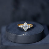 2 Carat Marquise Cut Lab Grown Diamond Crossover Engagement Ring with IGI Certificate